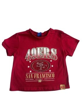 San Francisco 49ERS Red Rhinestone Cropped Baby Tee Size M
